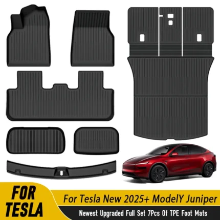 For Tesla New 2025+ Model Y Juniper TPE Anti-slip Floor Mat Waterproof Newest Upgraded Full Set Of TPE Foot Mats Accessory