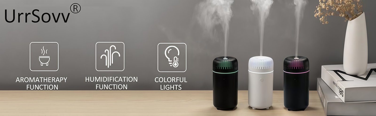 AeroMist Car Aroma Humidifier 2 car air freshener humidifier with aromatherapy humidification and colorful lights