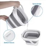 This collapsible bucket, a small 5-liter/1.3-gallon cleaning mop bucket, is suitable for home, outdoor, and car washing. Made of plastic, it is foldable and portable, ideal for camping, the beach, and as a water bucket. It saves space with its square design. - Image 5