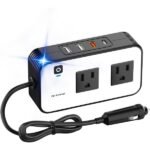 200W car power inverter, DC 12V to AC 110V car plug adapter