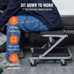 Mechanic's repair creeper board, an essential tool for the garage, 36-inch Z-shaped creeper chair, 2-in-1 design, 300 lbs weight capacity, low-profile design, equipped with 6 wheels, suitable for garages and repair shops. - Image 4