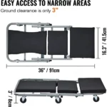 Mechanic's repair creeper board, an essential tool for the garage, 36-inch Z-shaped creeper chair, 2-in-1 design, 300 lbs weight capacity, low-profile design, equipped with 6 wheels, suitable for garages and repair shops. - Image 6