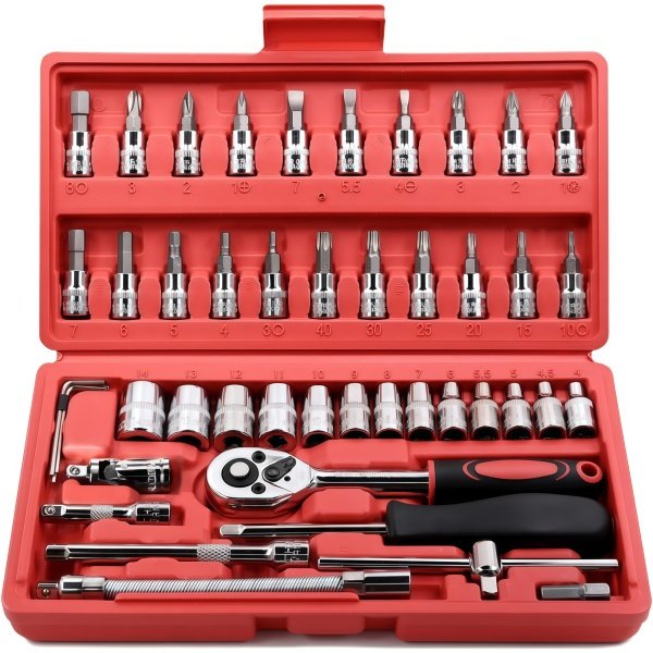 1/4 inch socket set with ratchet and extensions