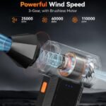 Compressed Air Dust Collector - 110,000 RPM High-Power Electric Air Dust Collector, Three-Speed ​​Adjustable Mini Hair Dryer with Fast Charging Function, Suitable for Dusting Computers, Keyboards, Home, Outdoors and Cars. - Image 2