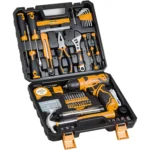 132-Piece Yellow Tool Kit with 8V Cordless Drill