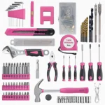 132-Piece Pink Tool Kit with 8V Cordless Drill - Image 5