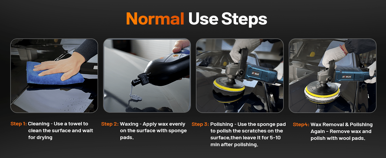 7 speed car polishing machine for waxing polishing and scratch correction