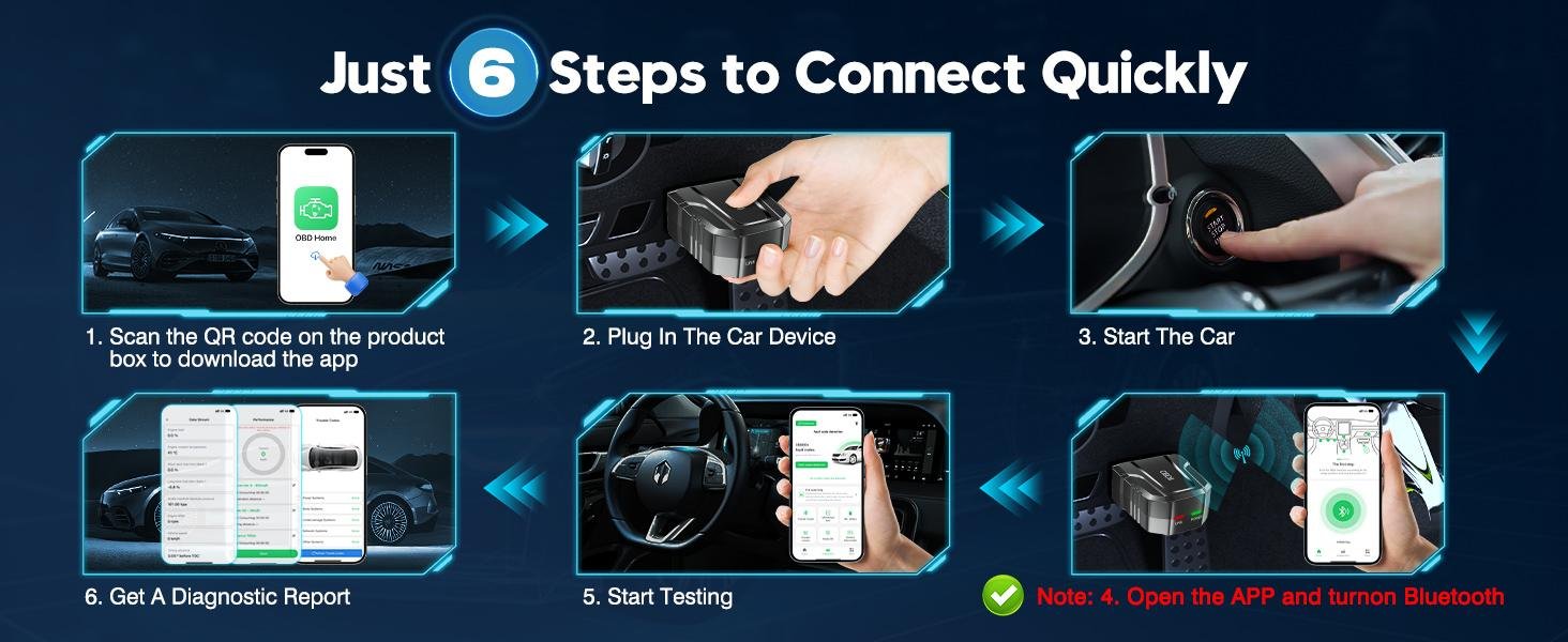 Bluetooth OBD2 scanner reader setup steps for quick vehicle diagnostics