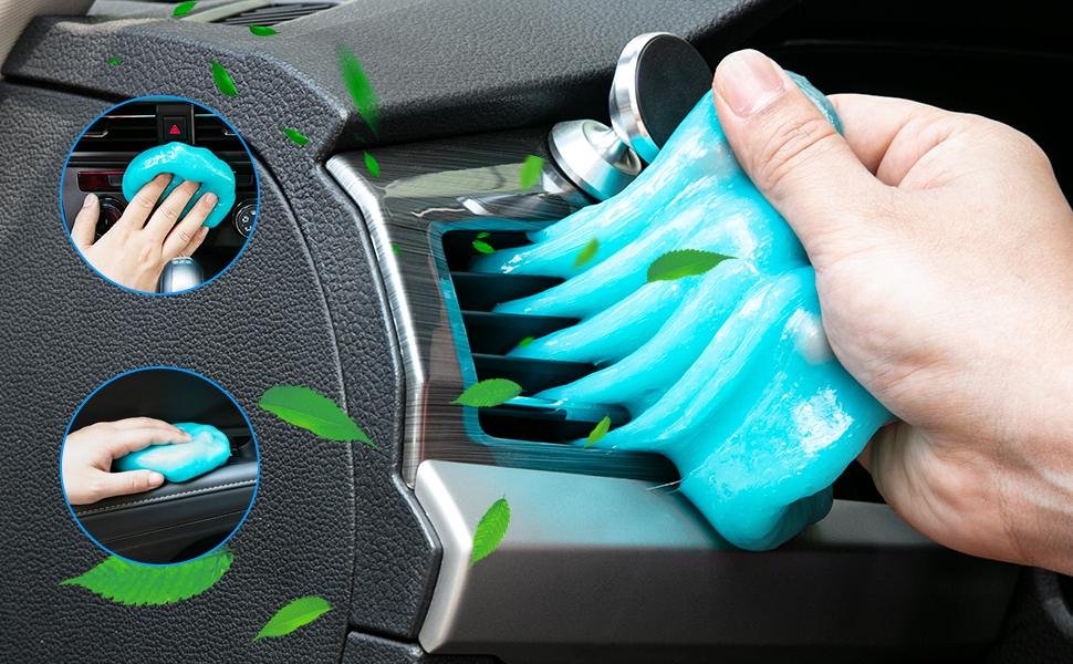 Multipurpose car cleaning gel for car vents keyboards remotes and hard to reach dust gaps