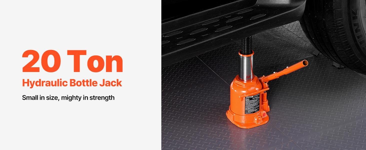 Car jack height adjustment detail showing hydraulic bottle jack lifting range