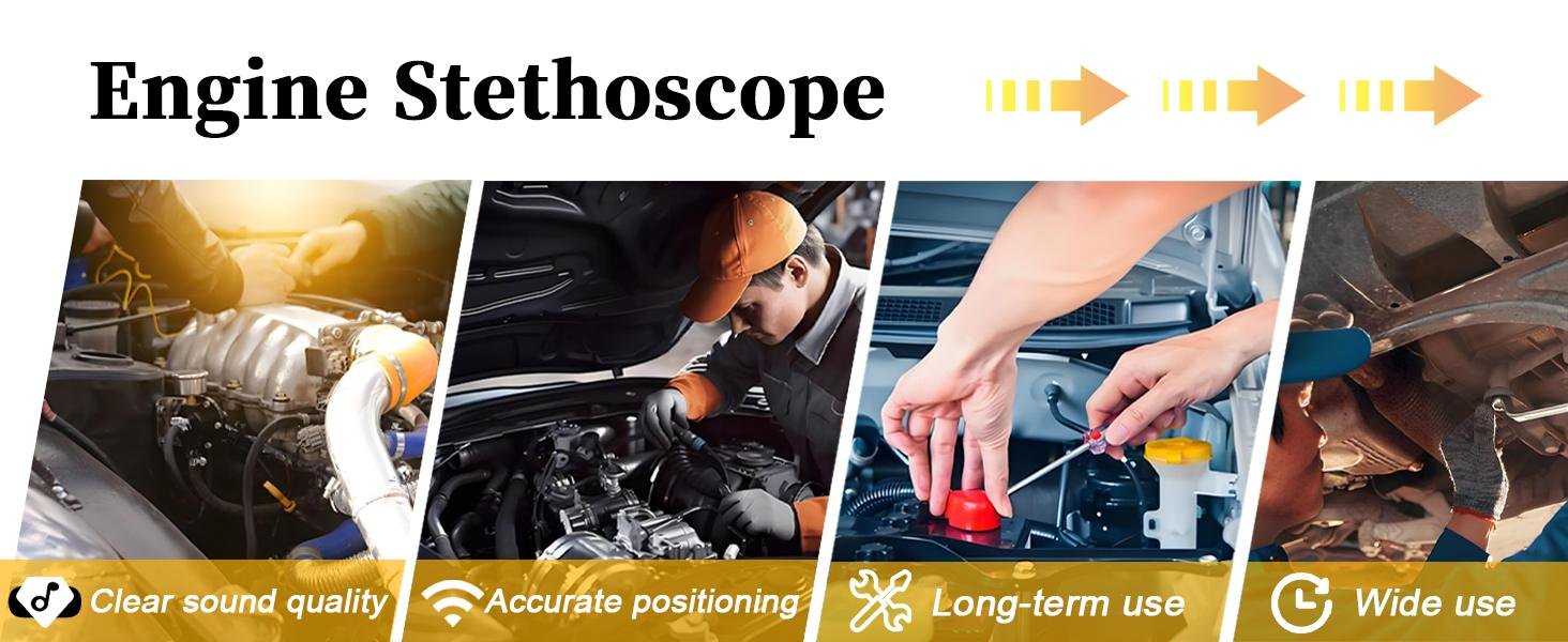 Car stethoscope locating ticking knocking and rattling engine noise