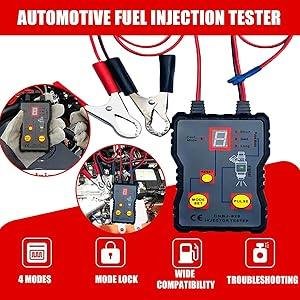 Fuel injector tester connection leads and alligator clips for gasoline injector diagnosis