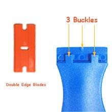 Plastic scraper with secure blade locking system for stable scraping