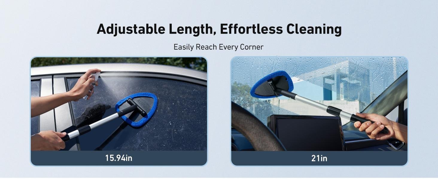 Windshield cleaning tools for easy interior windshield glass cleaning